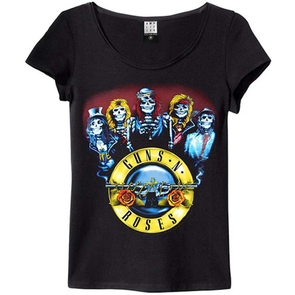 GUNS N ROSES ガンズアンドローゼズ (結成 40周年 ) - SKELETON / Amplified( ブランド ) / Tシャツ / レディース - PGS